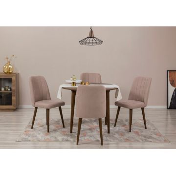 Set masa extensibila si scaune, Hanah Home, Vina 0900, Nuc / Piatra