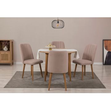 Set masa extensibila si scaune, Hanah Home, Vina 0900, Pin Atlantic / Piatră