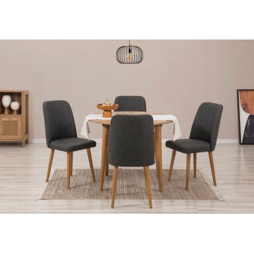 Set masa extensibila si scaune, Hanah Home, Vina 1053, Pin Atlantic / Antracit