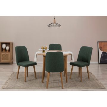 Set masa extensibila si scaune, Hanah Home, Vina 1070, Pin Atlantic / Verde