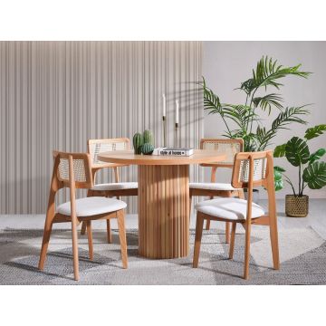 Set masă și scaune (4 piese), Fairfax, Lova, Natural
