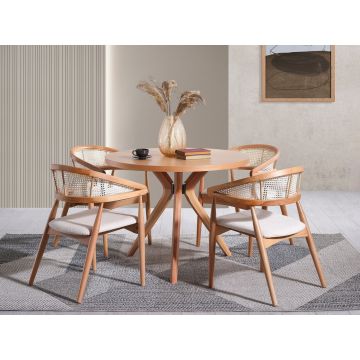 Set masă și scaune (4 piese), Fairfax, Vegas, Natural