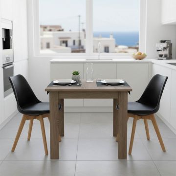 Set masa si scaune 3 buc Gaston Sonoma inchis 80x80x77 cm