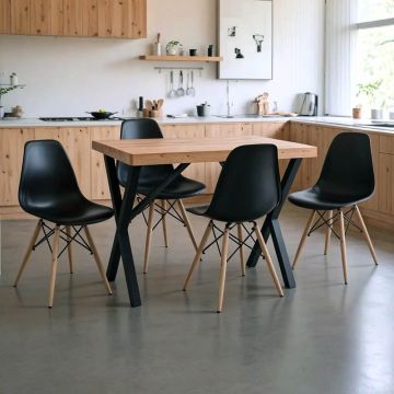 Set masa si scaune 5 buc Pick Natural 110x70x75 cm