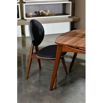 Set Masa si Scaune, Vow Chair, Touch Wooden, Lemn de carpen, Nuc / Antracit