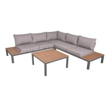 Set mobilier de grădină bej din aluminiu pentru 4 persoane Valentina – Garden Pleasure