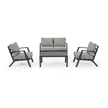 Set mobilier de grădină gri din aluminiu pentru 4 persoane Harley – Bizzotto