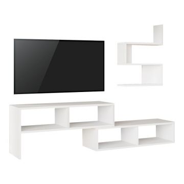 Set mobilier living Kakomo, Pako World, Alb, 170x29x43 cm