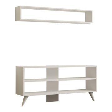Set mobilier pentru living Prestige, Pako World, Alb, 120x29x50 cm