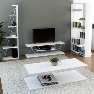 Set mobilier sufragerie 4 buc Tars Alb 120x50x30 cm