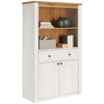 BIBLIOTECĂ 97/161/42 cm alb, culoare lemn larice