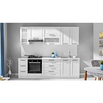 Bucătărie Felicia, set modular, PAL mat, 260 cm, Alb