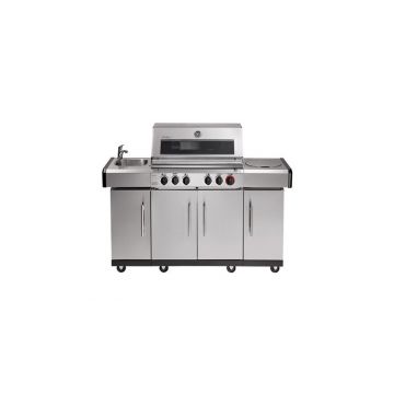 Bucatarie pe gaz, 4 arzatoare inox, arzator infrarosu, grile fonta, Enders Kansas Pro 4 SIK Profi Turbo 8708