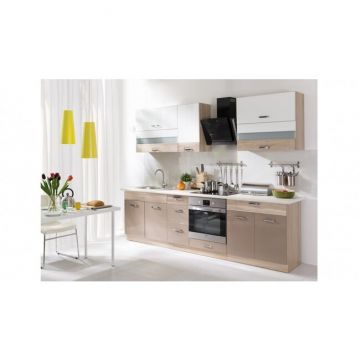 Bucătărie Premio A modulară cu fronturi MDF și PAL, cu amortizoare, fără blat inclus, 2,60 m