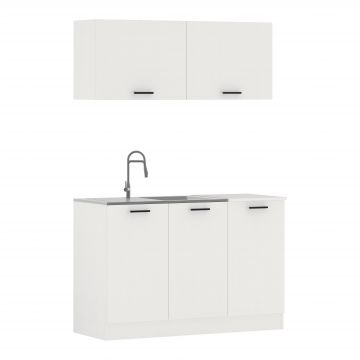 Bucatarie Taco, Alb, L 120 cm Bucatarie Taco, Alb, L 120 cm