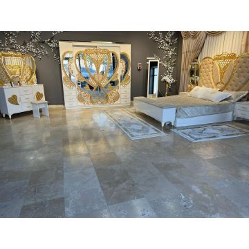 Dormitor complet Royal crem saltea inclusa 180x200cm