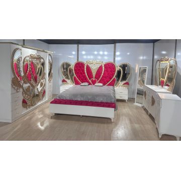 Dormitor complet Royal rosu  saltea inclusa 180x200cm