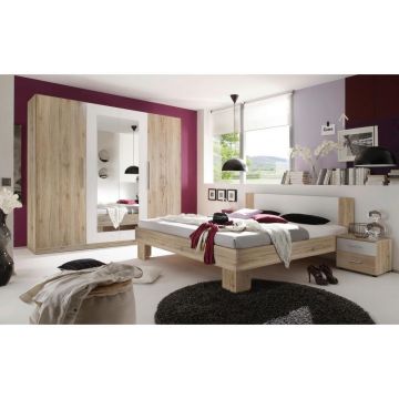 DORMITOR in alb, culoare lemn stejar