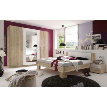 DORMITOR in alb, stejar San Remo