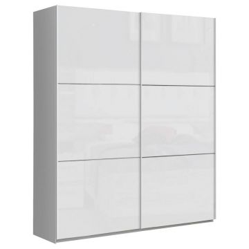 DULAP CU UȘI GLISANTE, 170,3/209,7/61,2 cm, alb, alb lucios intens