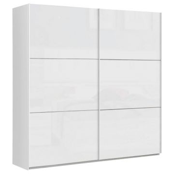 DULAP CU UȘI GLISANTE in alb, alb lucios intens