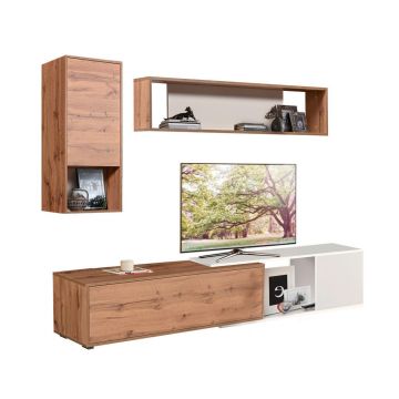 MOBILIER ÎNCASTRAT ÎN PERETE in alb, stejar Wotan