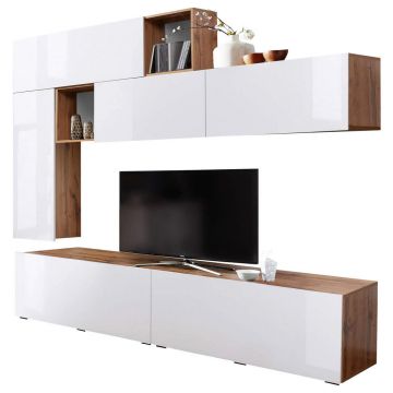 MOBILIER ÎNCASTRAT ÎN PERETE in alb, stejar Wotan