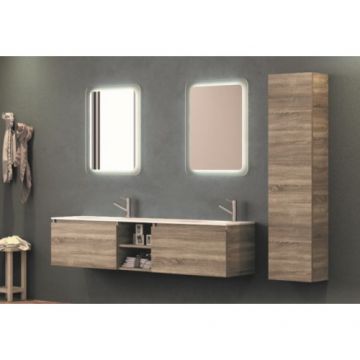 Mobilier Karag SPACE 175 cm cu lavoar dublu din marmura compozita - Dimensiune 175 cm