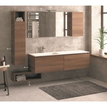 Mobilier SPACE 155 cm cu lavoar din marmura compozita Karag - Dimensiune 155 cm
