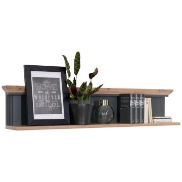 Poliță De Perete 142/29/20 cm, stejar Artisan, grafit