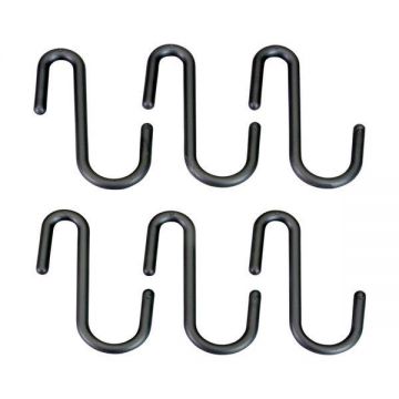 Set 6 carlige City Copper, negru, 5x7 cm