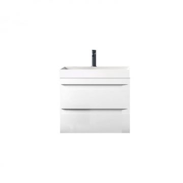 Set dulap baie cu doua sertare si lavoar inclus KolpaSan Naomi 50 cm, alb