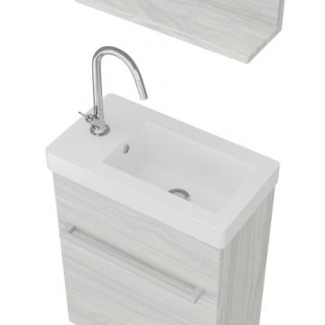 Set masca Savinidue Perla cu lavoar si oglinda - Dimensiune 105 cm