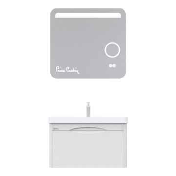 Set mobilier baie Pierre Cardin Pacific LED  suspendat  3 piese  alb  80 cm