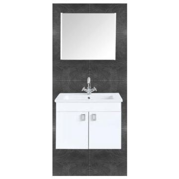 Set mobilier baie Vega  suspendat  3 piese  alb  65 cm