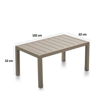 Set mobilier de gradina, Clara, Arya, Cadru: 100% ALUMINIU, Cappucino / Crema