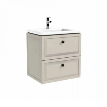 Set mobilier Oristo Montebianco cu lavoar Amelia 60 cm, sand mat - Dimensiune 60 cm