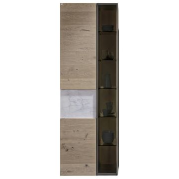 Vitrină, furniruit, placă din lemn masiv stratificat (panou), stejar stejar sălbatic