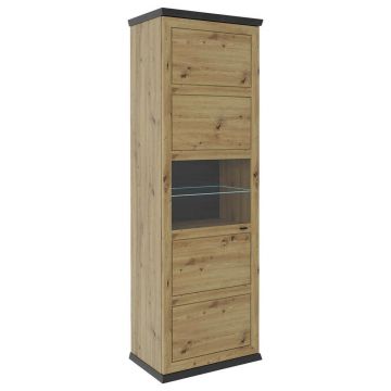 VITRINĂ in gri închis, stejar Artisan