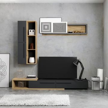 Ansamblu comoda TV Calvados Bej 210x37.5x120 cm