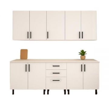 Bucatarie 200 cm mdf acryl alb