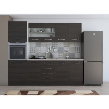 Bucatarie Alfabet cu soldat, 240 cm, Wenge