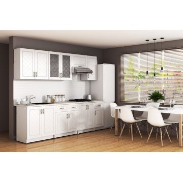 Bucatarie Irene MDF, 260 cm, Alb