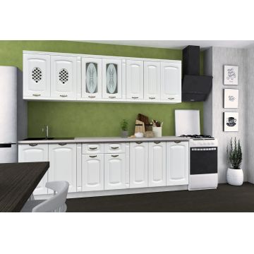 Bucatarie Katy 2 MDF, 260 cm, Alb