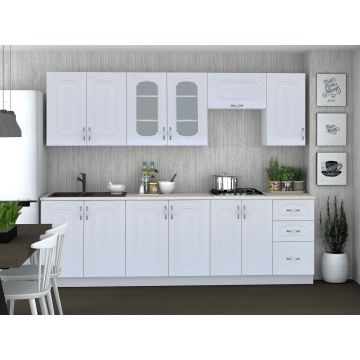 Bucatarie Lisa MDF, 260 cm, Alb
