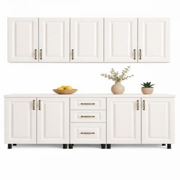 Bucatarie mdf alb 200 cm