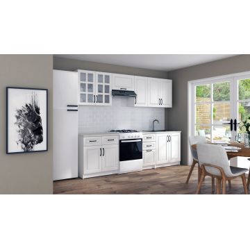 Bucatarie Micha MDF, 260 cm, Alb