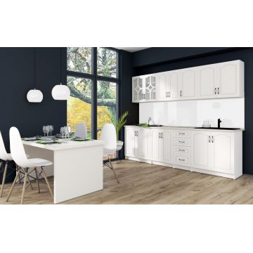 Bucatarie Olya MDF, 260 cm, Alb