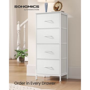Comoda cu sertare Songmics Alb 39.6x30x95.2 cm