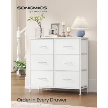 Comoda cu sertare Songmics Alb 76.7x30x73.7 cm